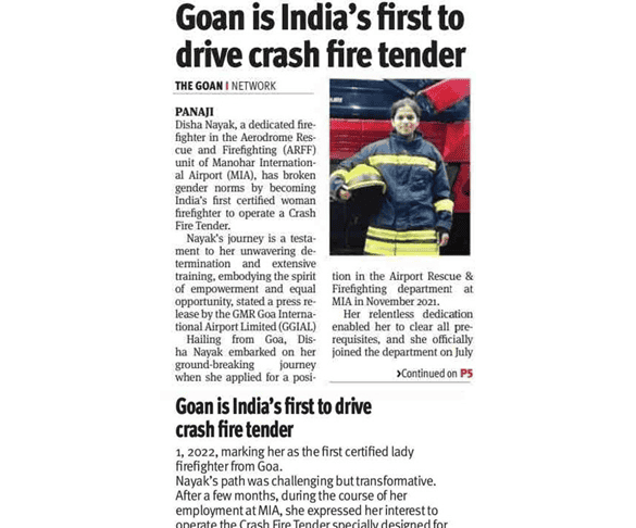 Goan is India's first to drive crash fire tender