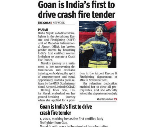 Goa's Disha breaks glass ceiling in firefighting in country